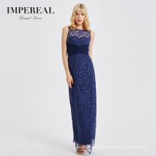 New product exquisite lace sleeveless bodycon evening long dress